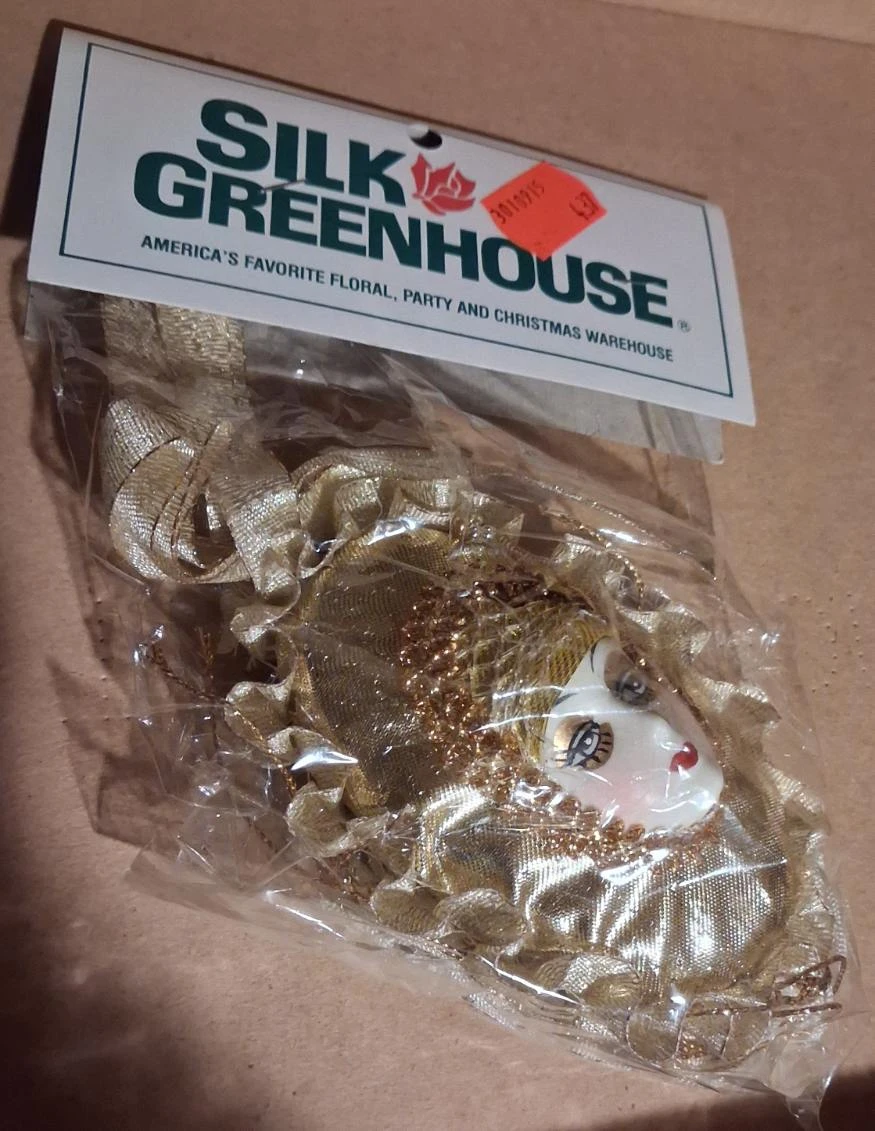 Silk Greenhouse Gold Masquerade Ornament
