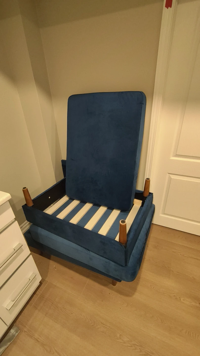 New Blue Velvet Sofa Couch For Sale In Amazing Condition - photo 2