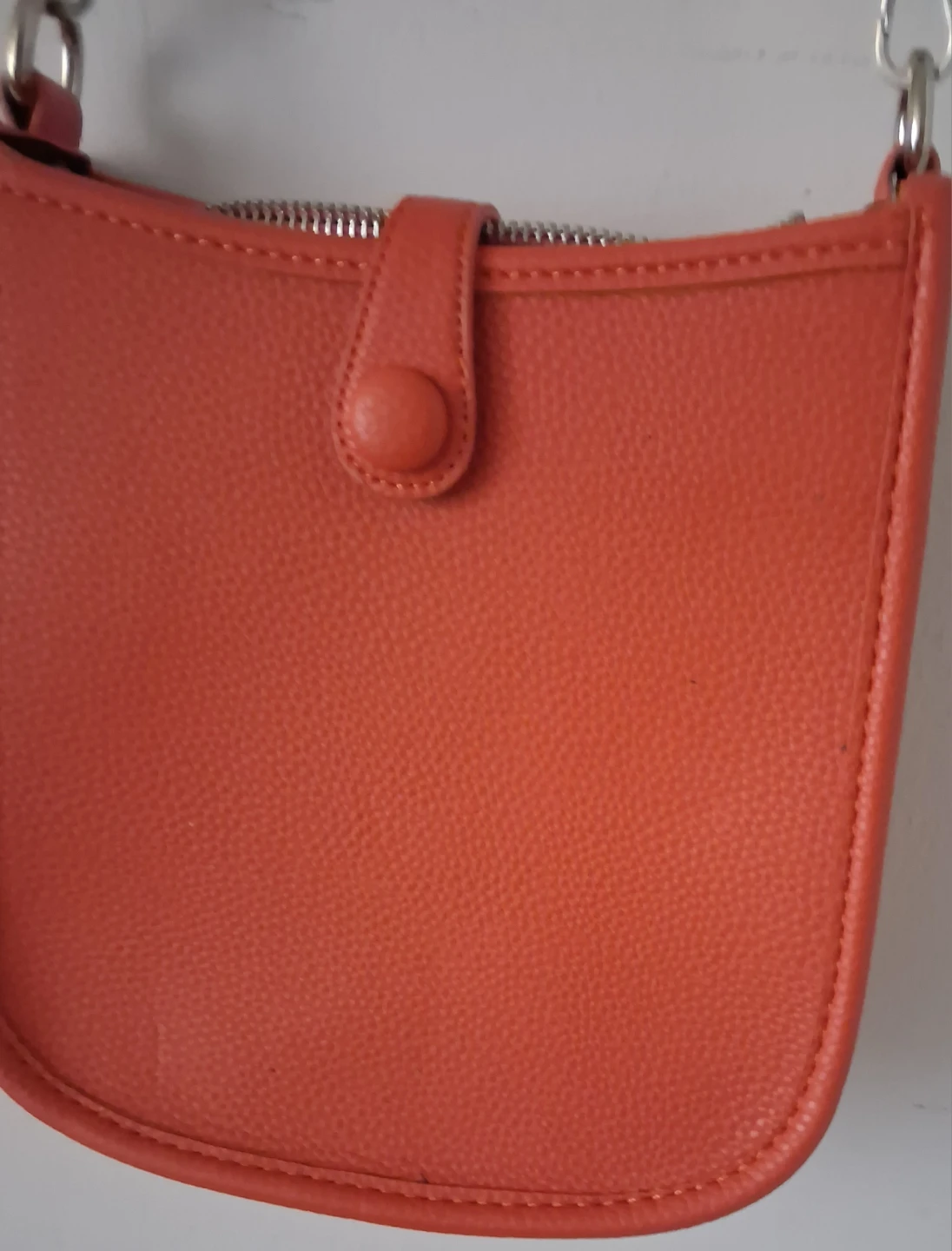 Orange Pebbled Leather Crossbody Bag - photo 2