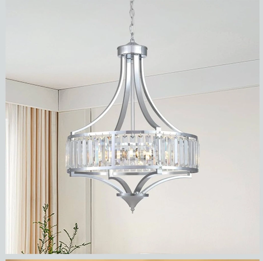 3WWWUEE Modern Chrome Crystal Chandelier