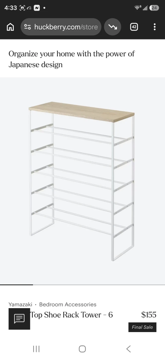 Yamazaki 6-Tier Shoe Rack Tower