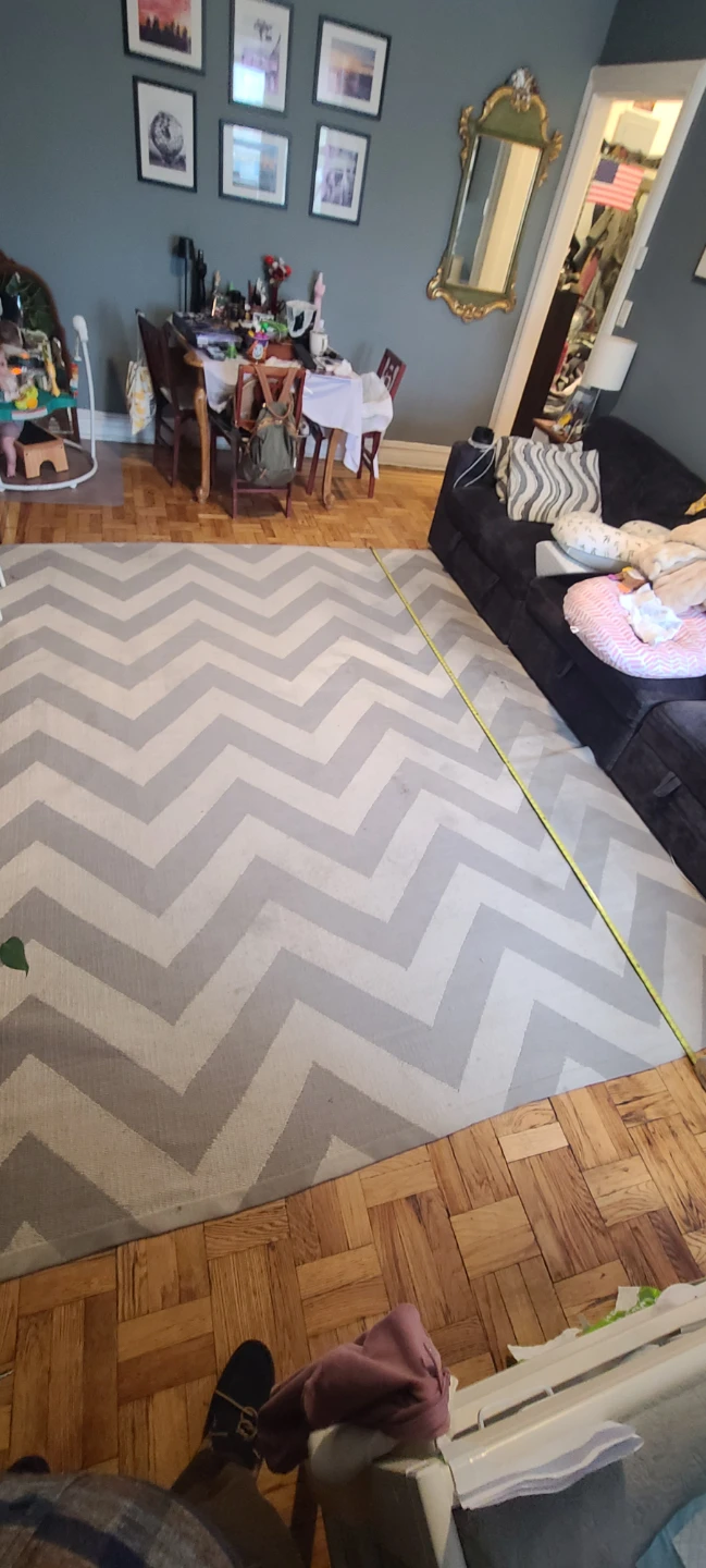Jonathan Adler Gray & Ivory Chevron Wool Rug – 8′ × 10′ - photo 5