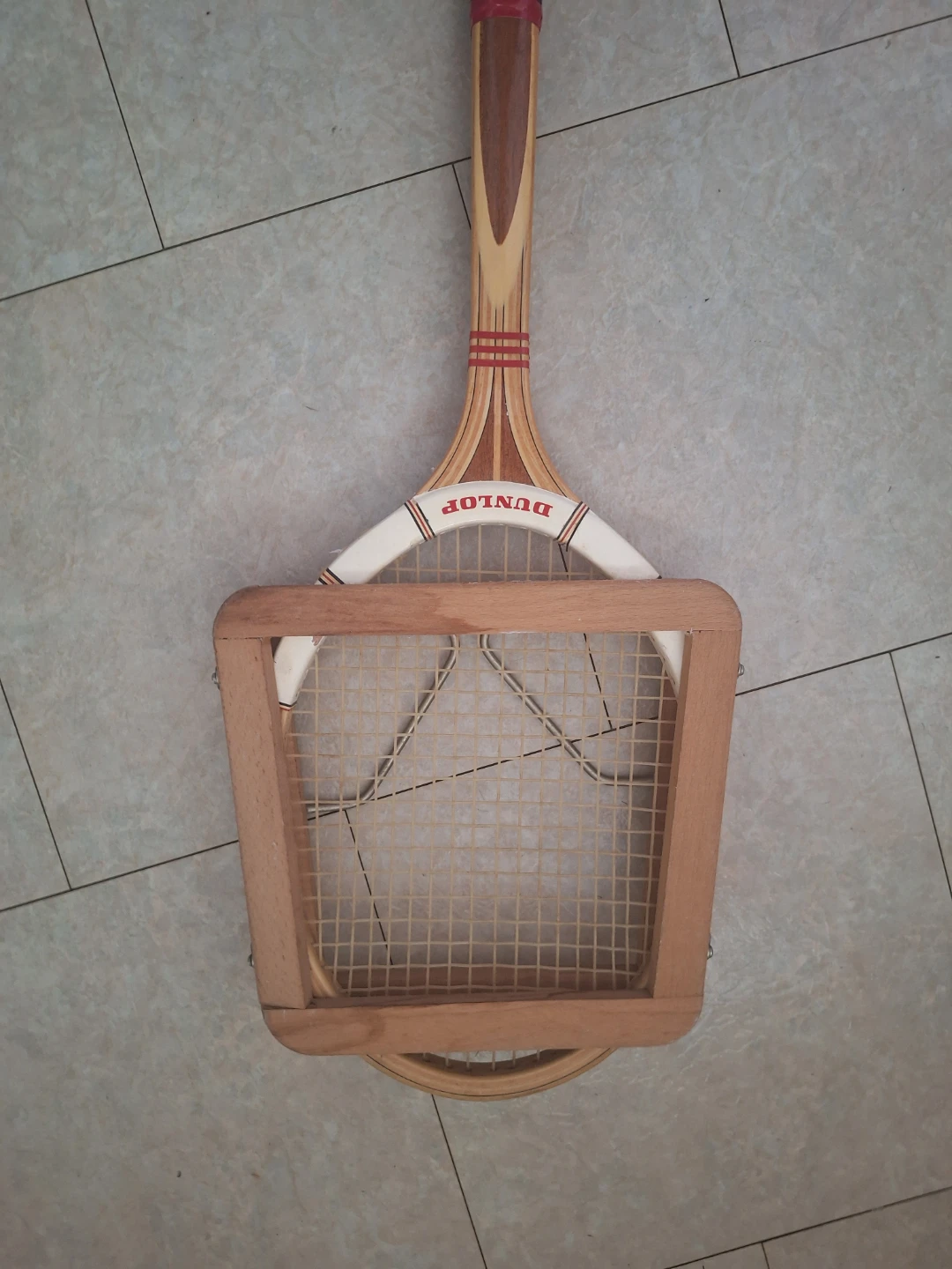 Vintage Dunlop Tennis set: racket, cover and press - photo 3