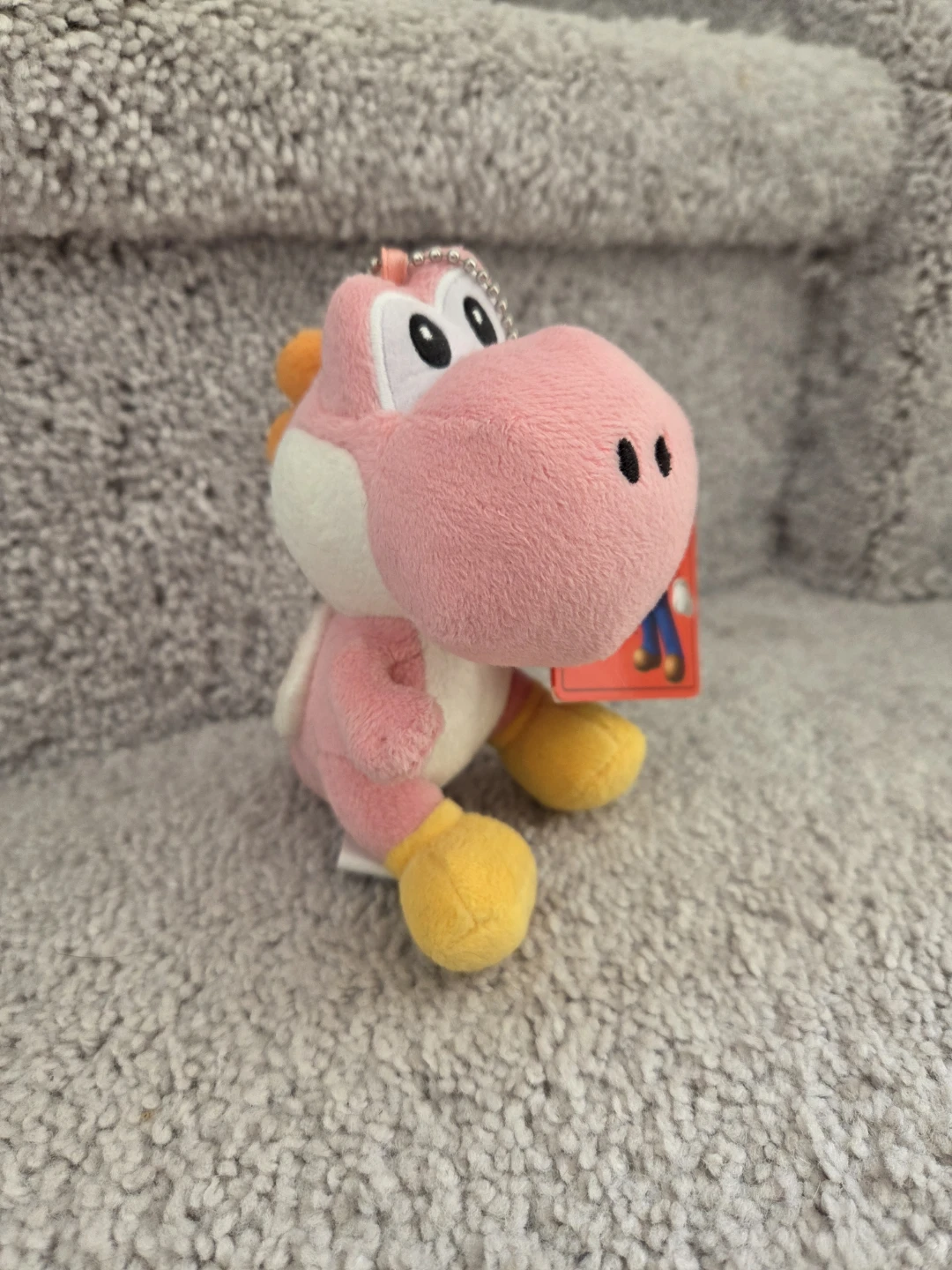 Super Mario Pink Yoshi Plush Keychain - photo 2