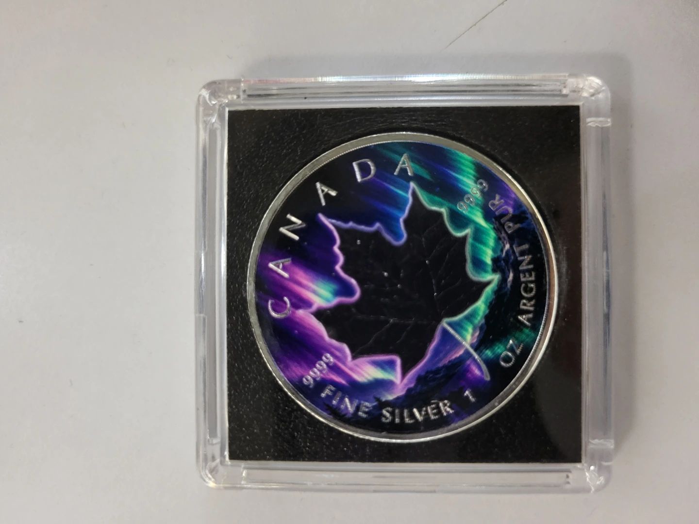 2026 Aurora Borealis Maple Leaf Silver Coin