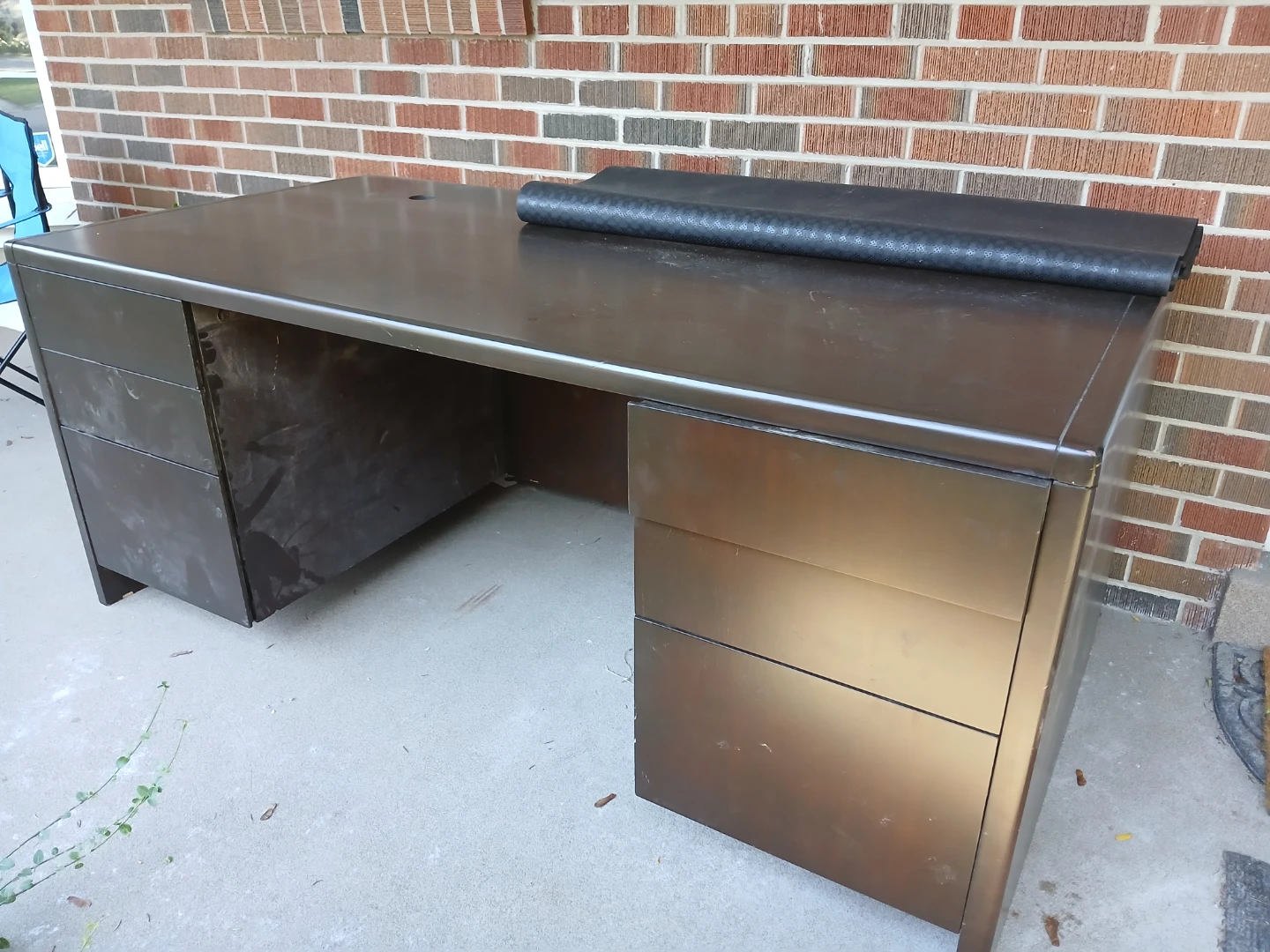 Dark Brown Modular Desk and Tall Storage Cabinet Set - photo 3