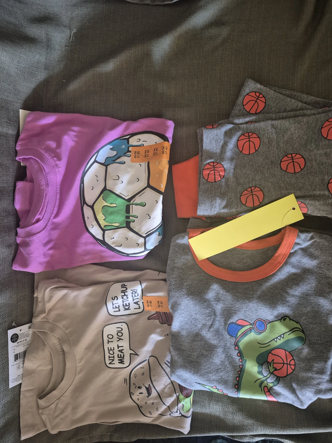Set of 4 Boys Graphic T-Shirts Size M (7-8)