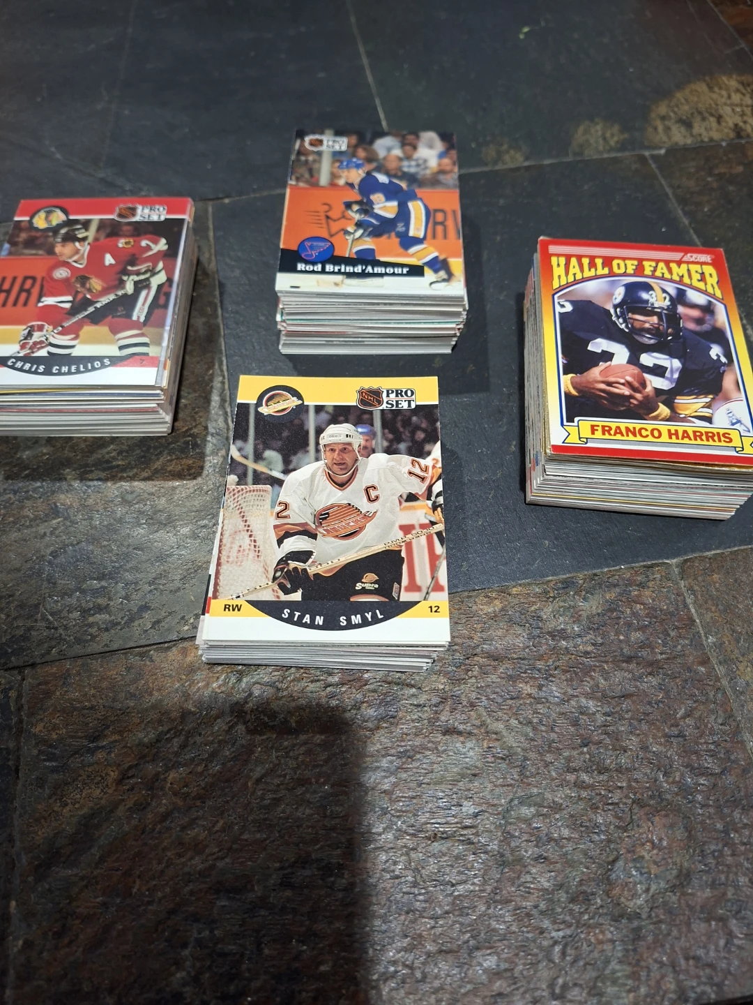 Assorted Vintage Hockey and Football Trading Cards