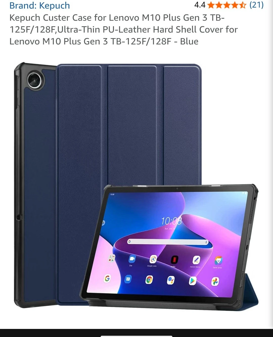 Kepuch Custer Case for Lenovo M10 Plus Gen 3 - Blue
