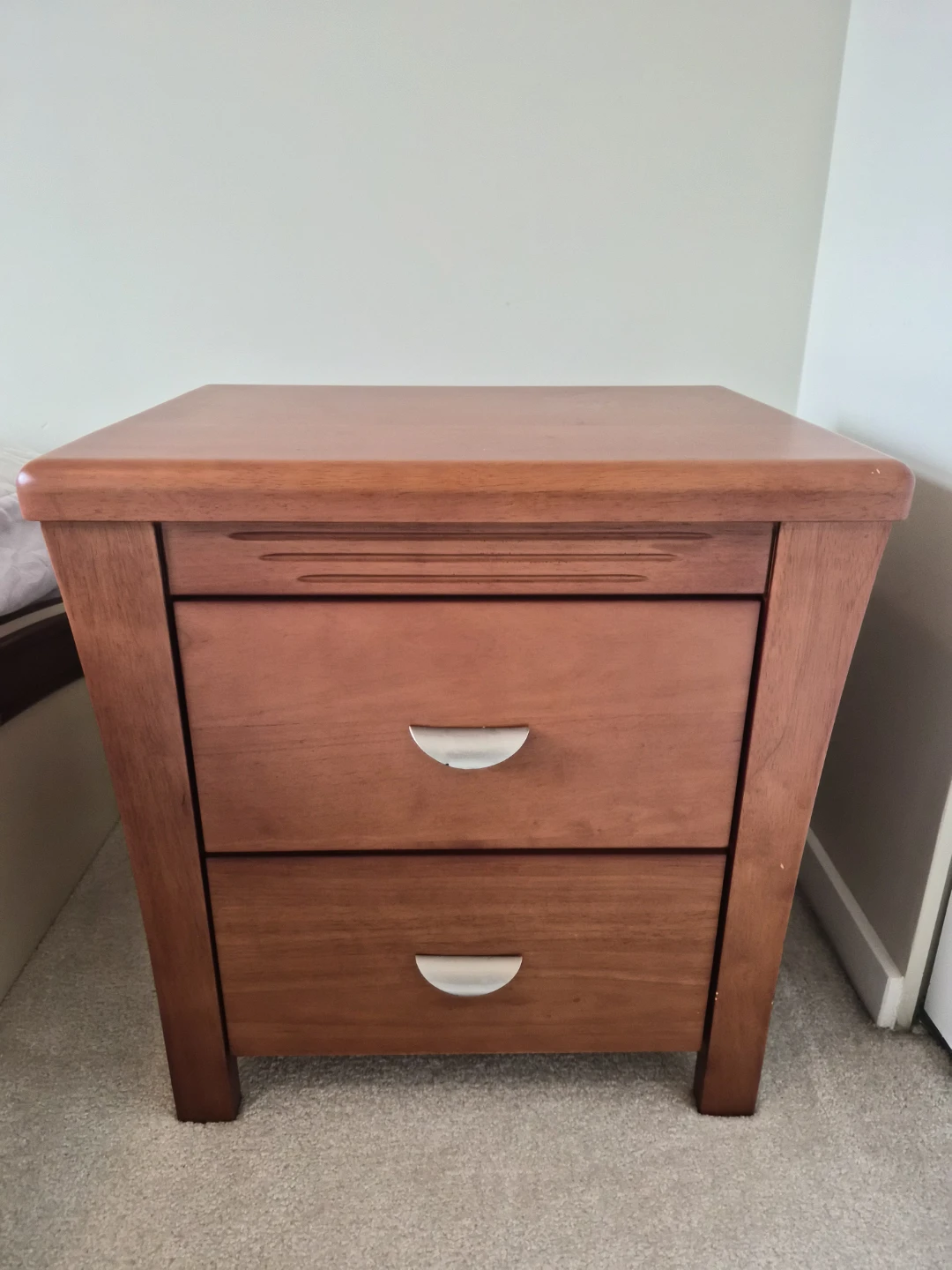 Wooden two-drawer nightstand - photo 3