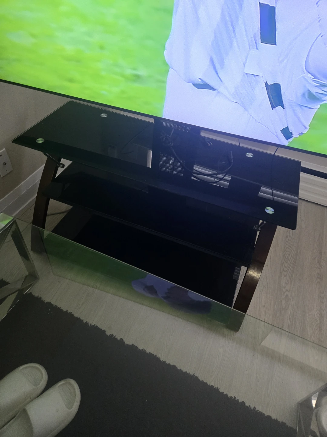 Black Glass TV Stand