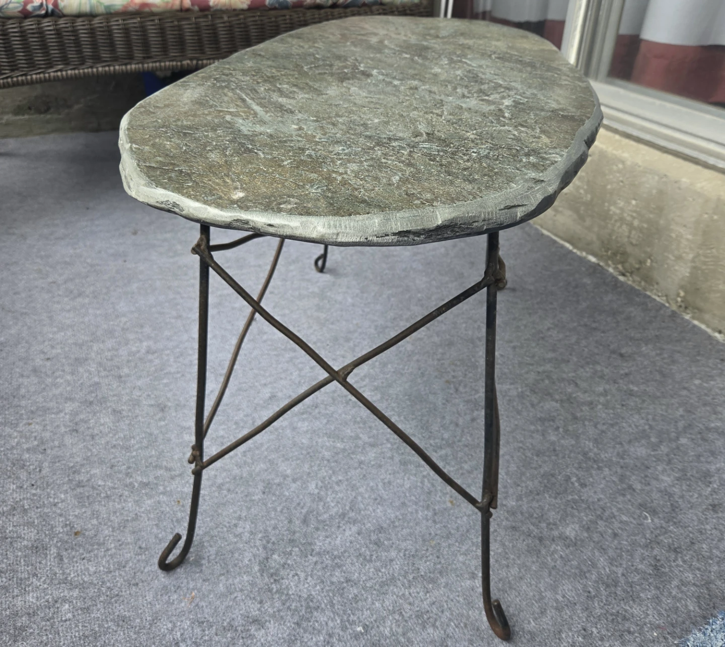 Cast Iron tone top side table - photo 2
