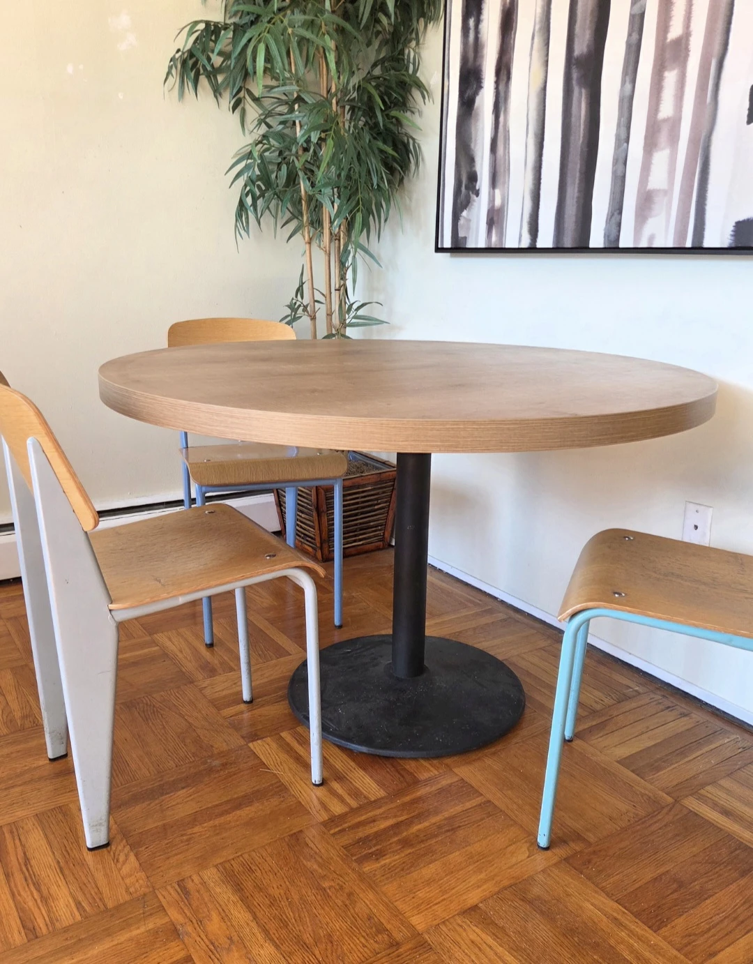 Brand New Round Oak Finish Table Top