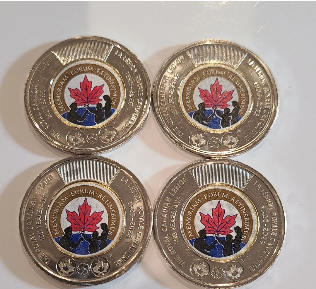 Royal Canadian Legion 100 Years Two-Dollar Coins