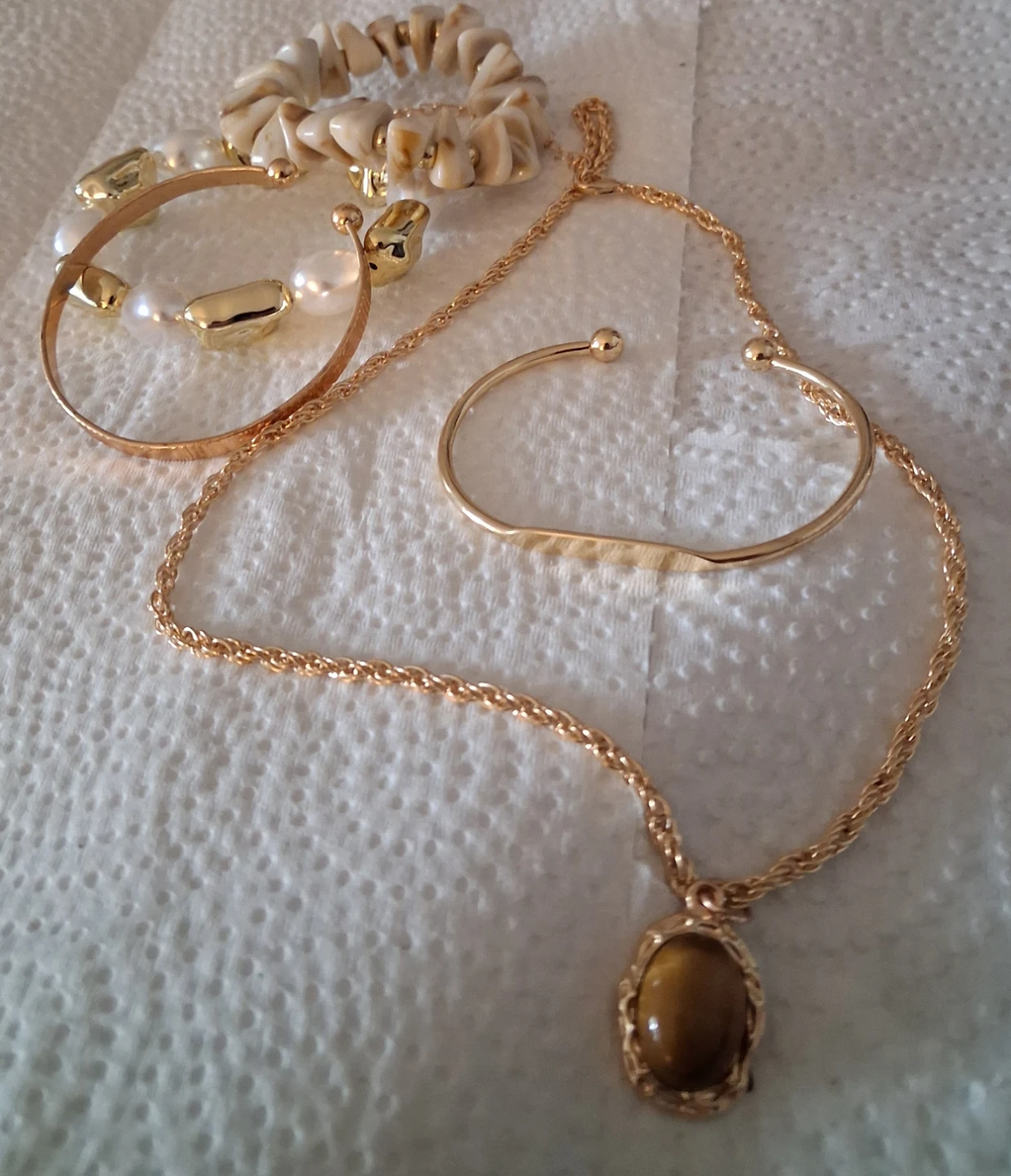 Assorted Gold-Tone Bracelet and Necklace Set