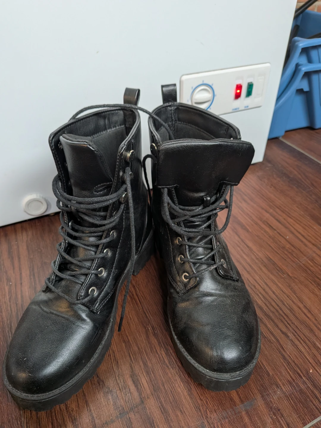 Black Lace-Up Combat Boots
