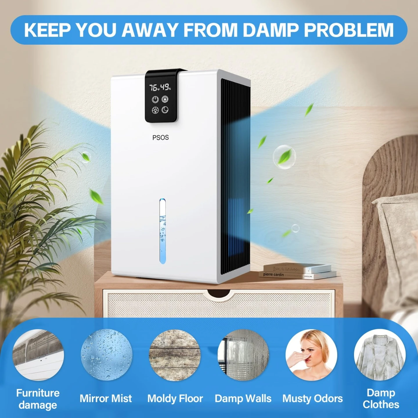 Brand new-PSOS Dehumidifier with Colorful Night Light - photo 3