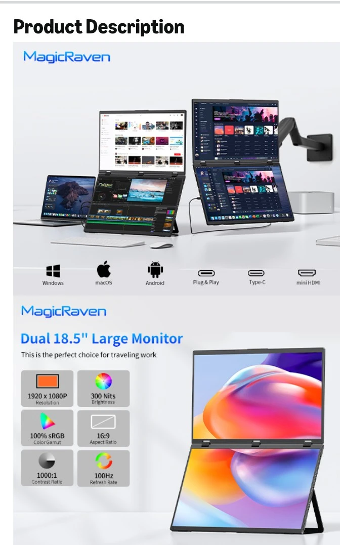 MagicRaven Dual 18.5" Portable Monitor - photo 2