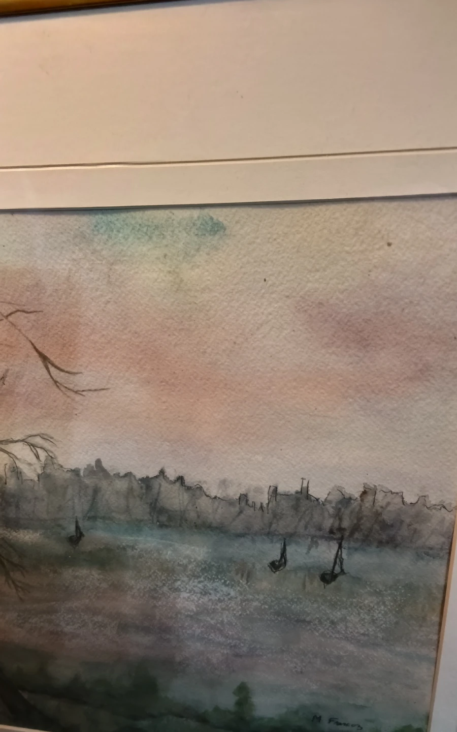 M. Francois Framed Watercolour Landscape Painting - photo 4