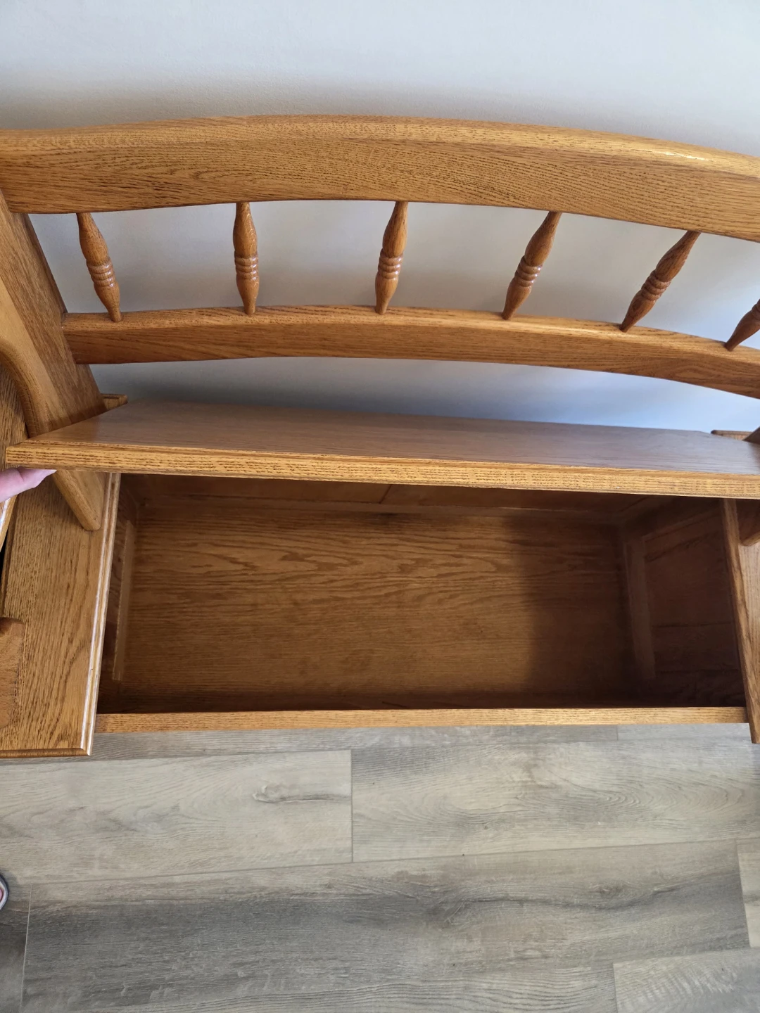 Oak Entryway Storage Bench - photo 4