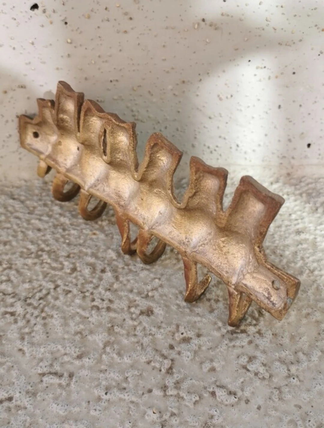 Vintage Brass Cat Family Key Holder Wall Mount Hook Rack - photo 3