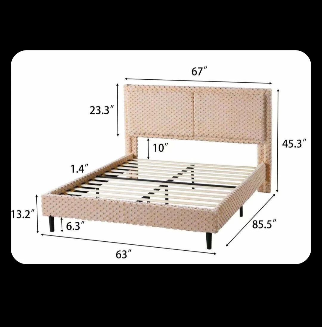 Free Brand new in box queen size bedframe with Headboard - photo 3
