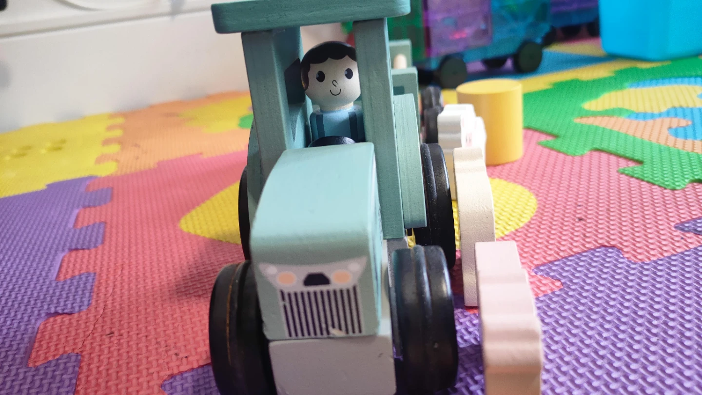 Wooden Toy Tractor and Farm Animal Set - photo 2