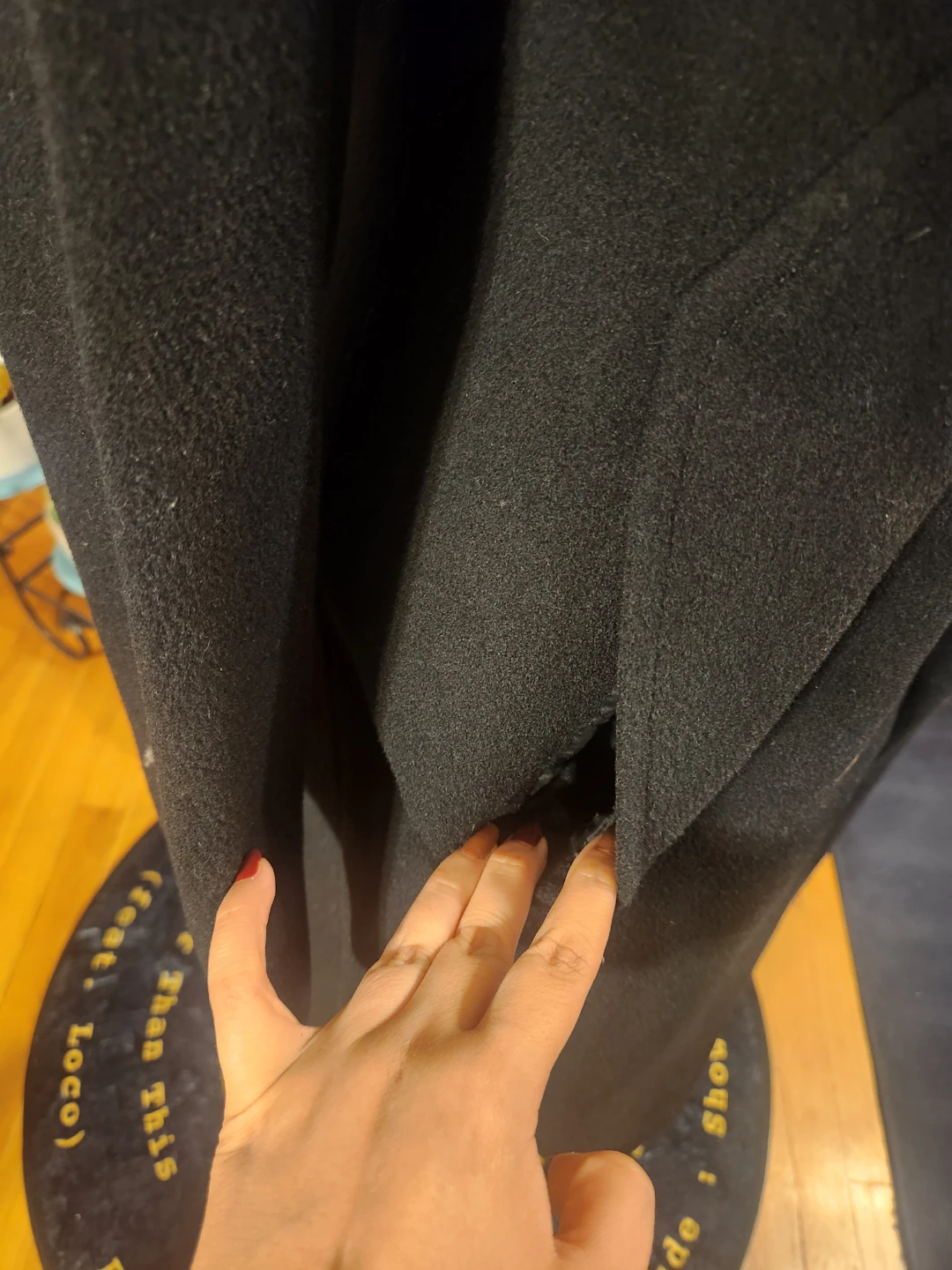 Albert Nipon Black Wool Full Length Hooded Overcoat Pea Coat - photo 5