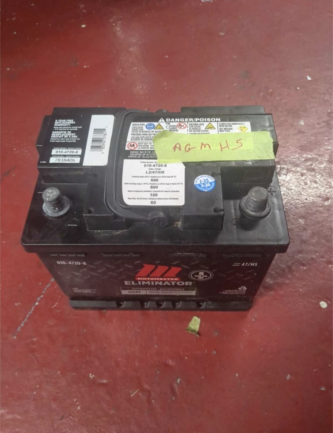 Motomaster Eliminator AGM Group 47/H5 Battery - photo 4