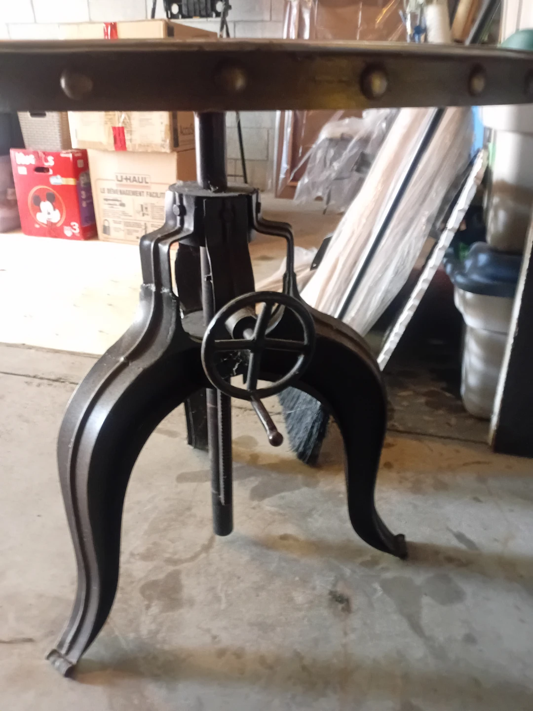 Industrial Style Adjustable Round Side Table - photo 2