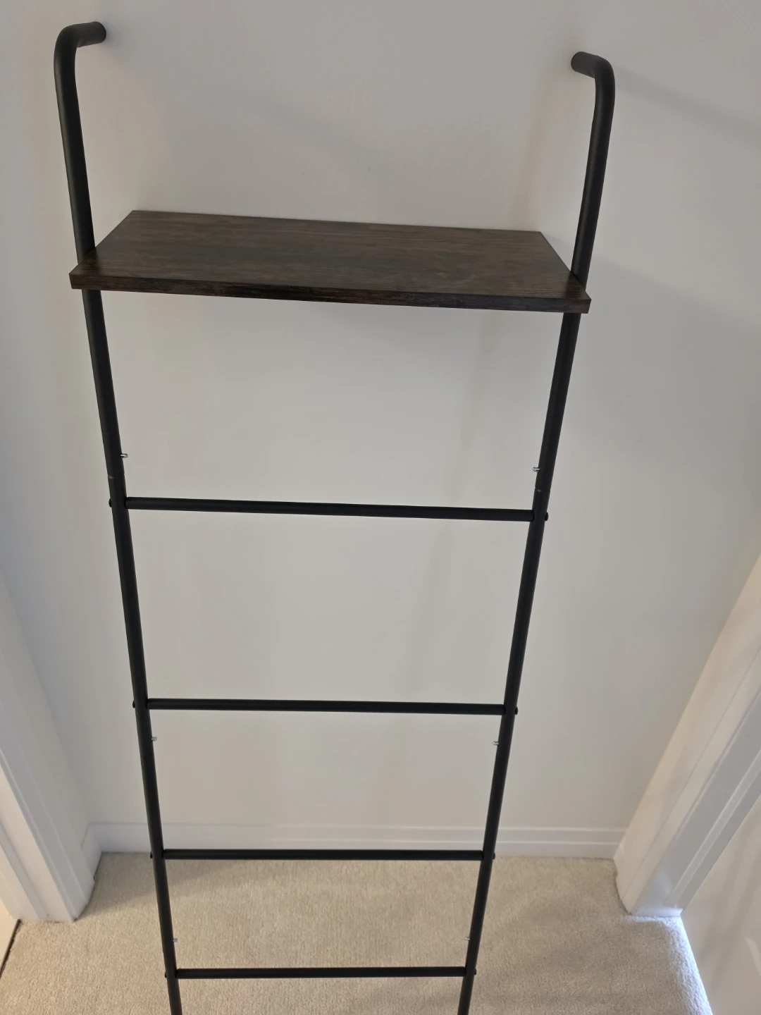 Black Metal Ladder Storage Shelf - photo 2