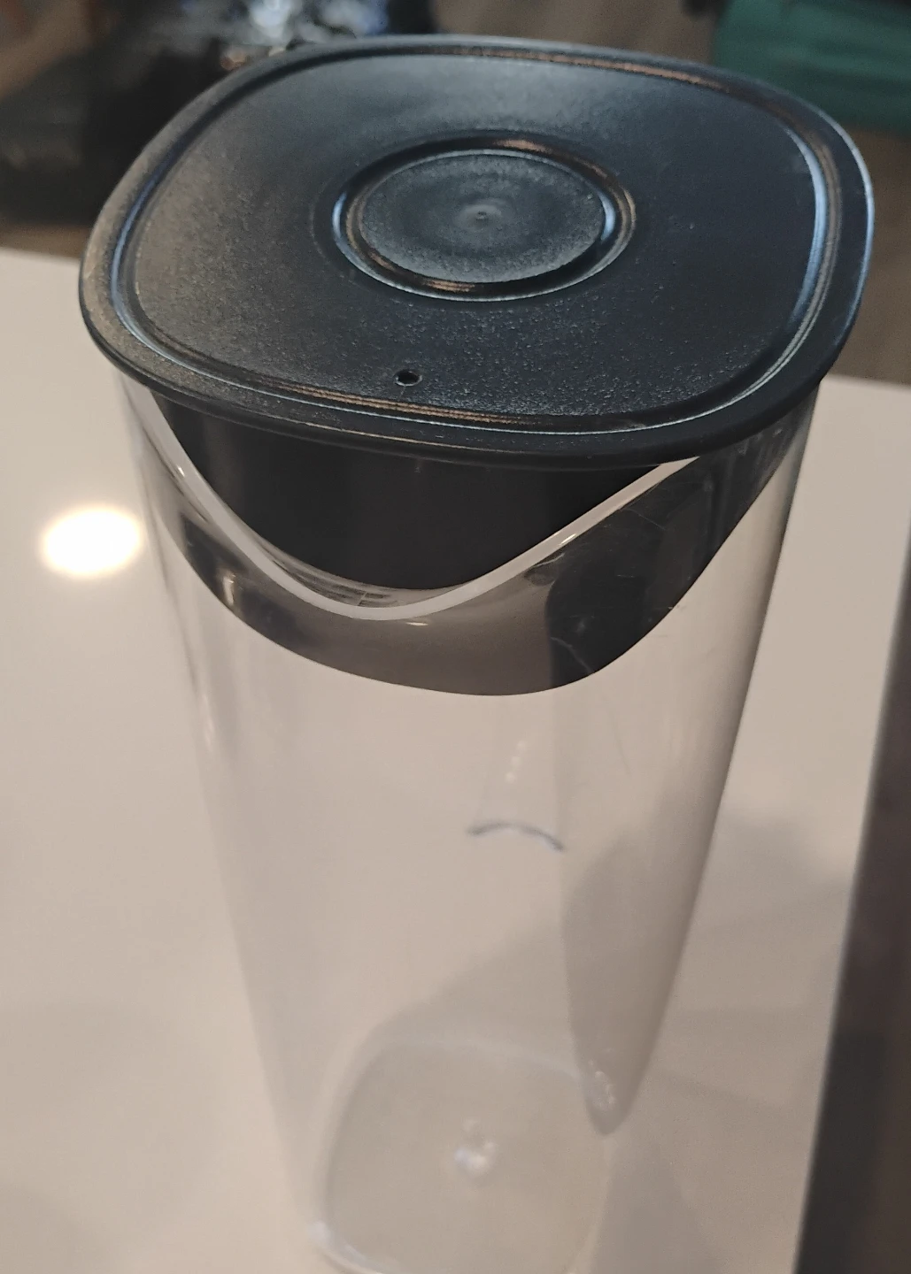 Clear plastic beverage pitcher