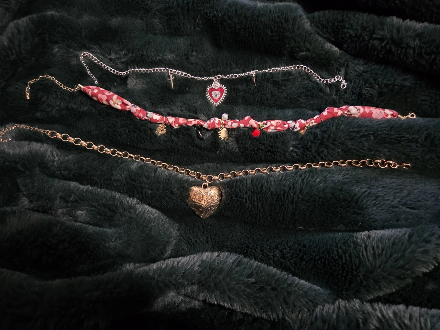 Set of Three Assorted Charm Necklaces