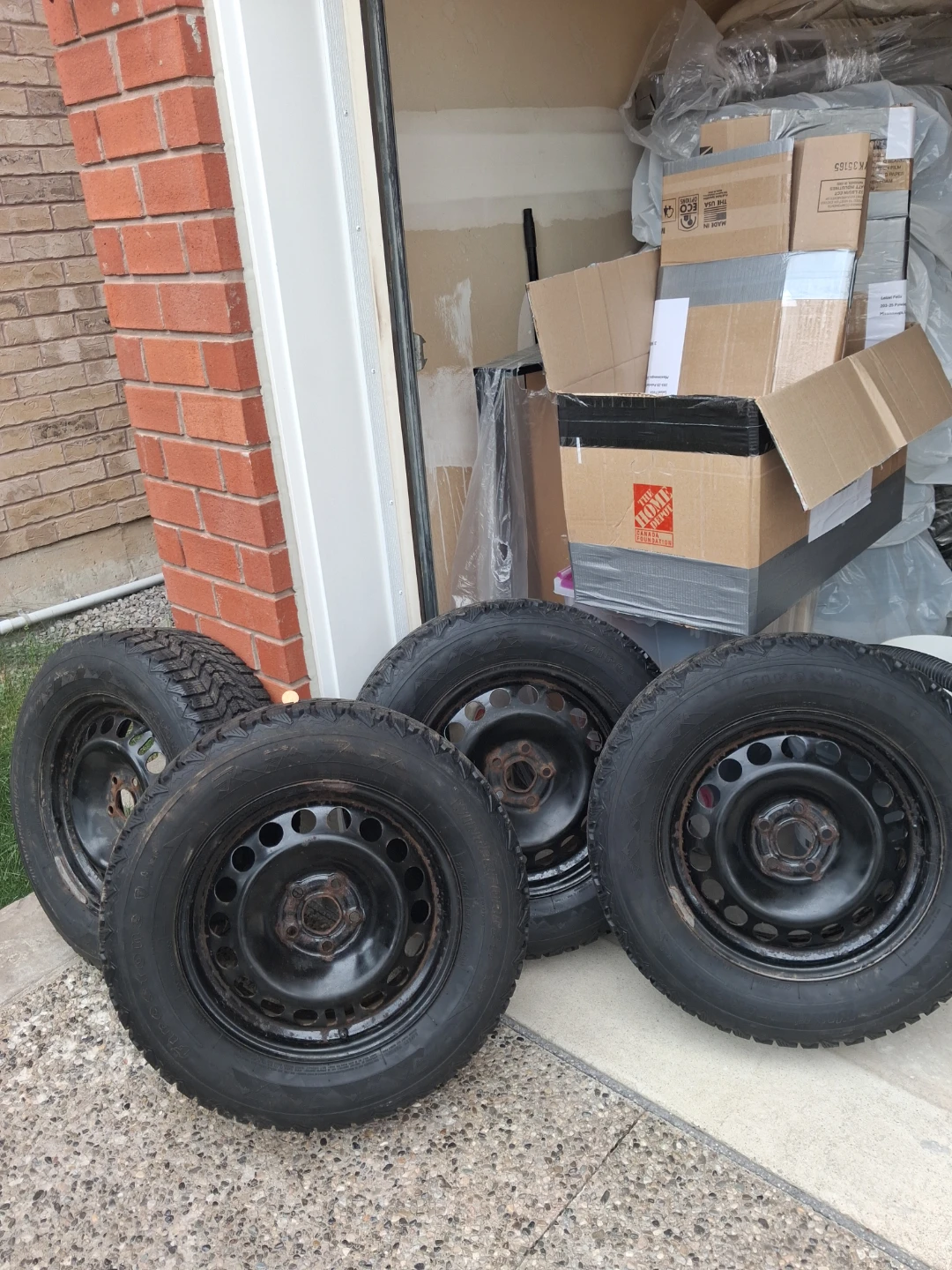 Set of 4 Firestone Winterforce UV Tires on Rims
