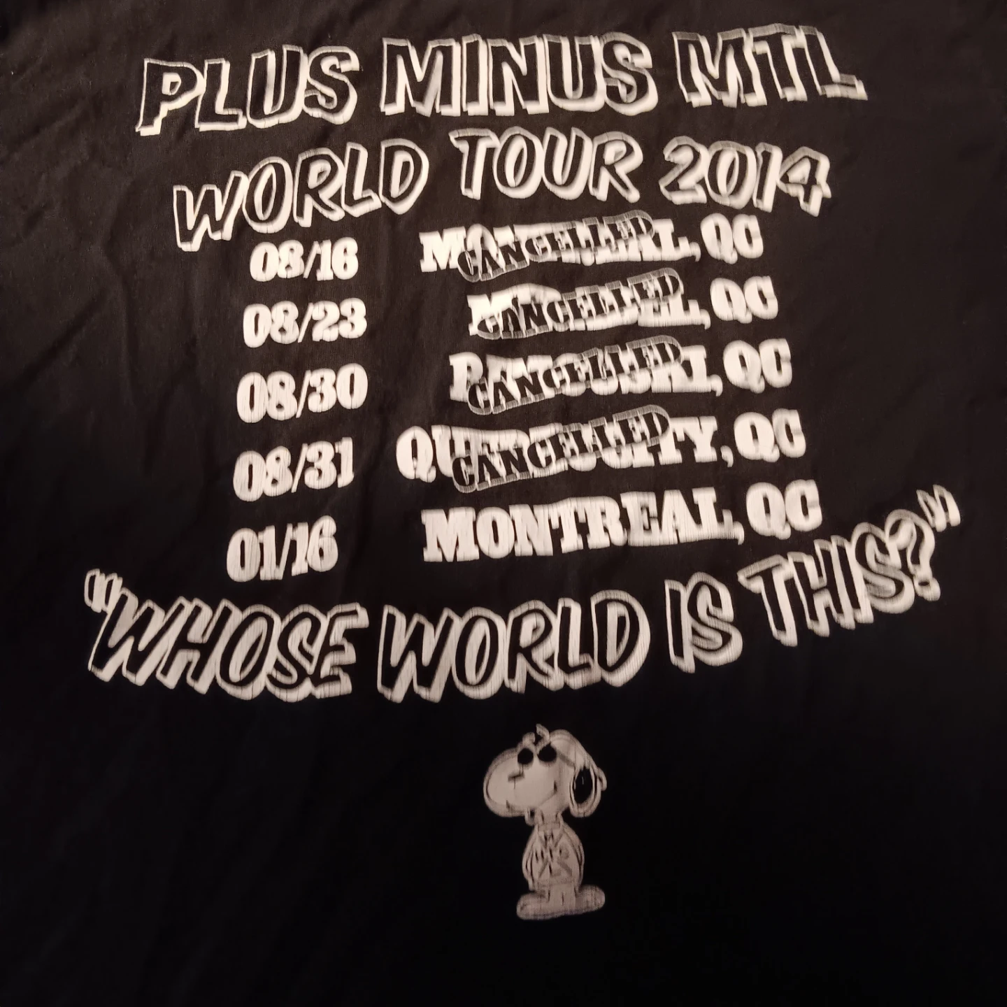 Plus Minus MTL World Tour 2014 Graphic T-Shirt - photo 4
