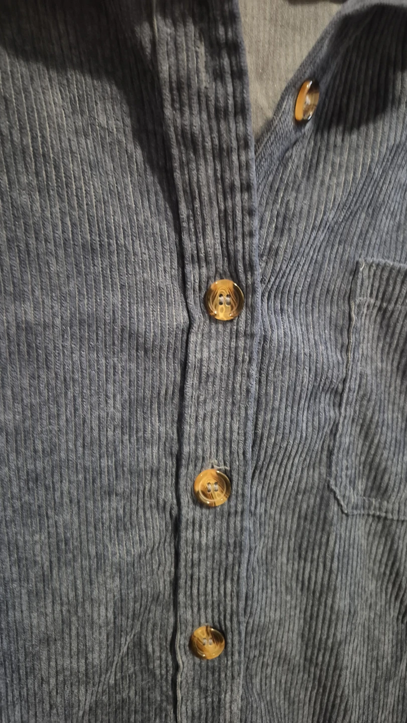 Blue Corduroy Button-Down Shirt - photo 3