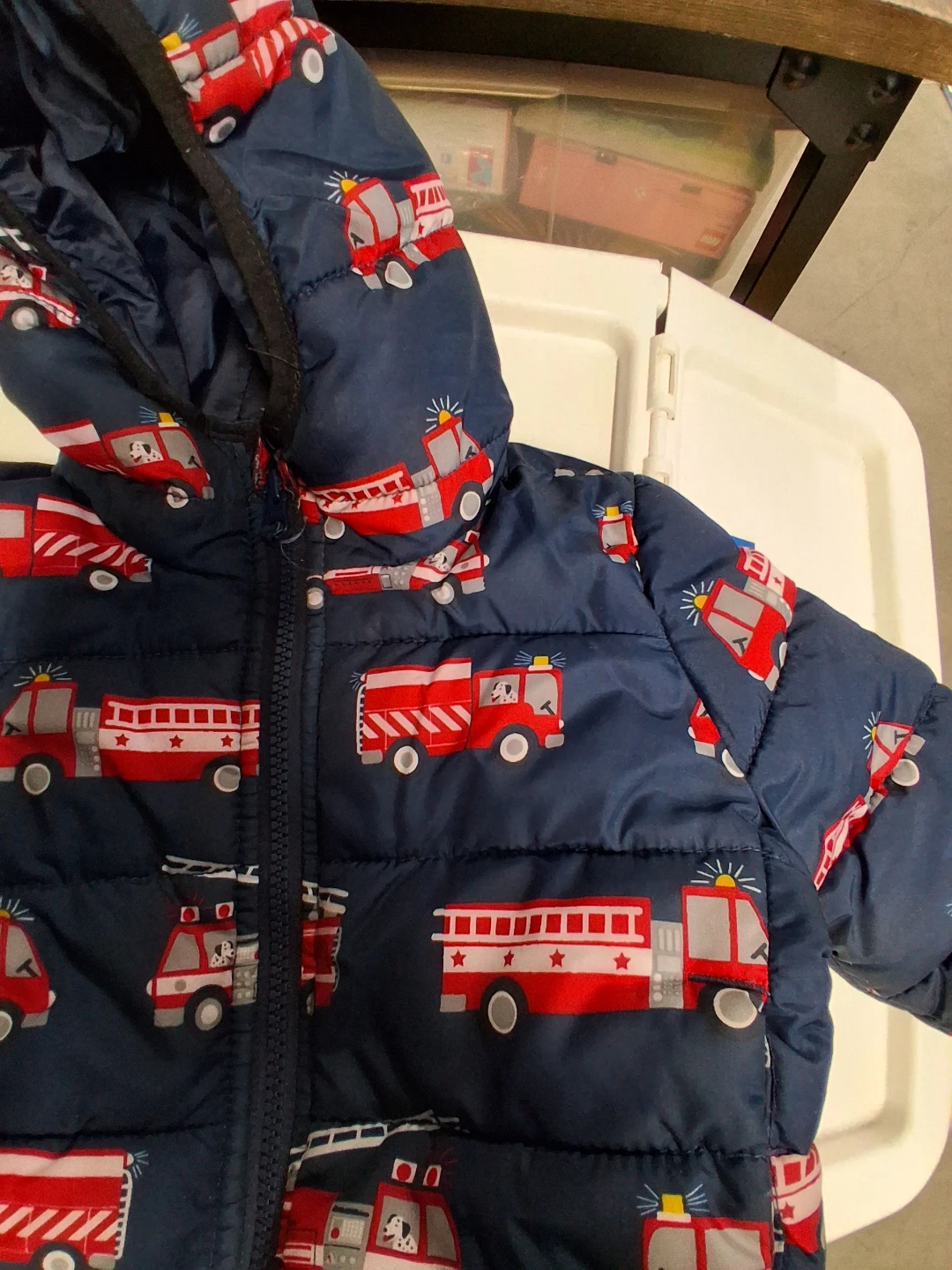 Christmas Fire Truck Puffer Jacket - photo 2