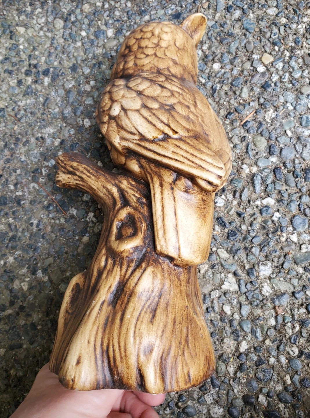 Vintage Owl Figurine on Tree Stump - photo 4