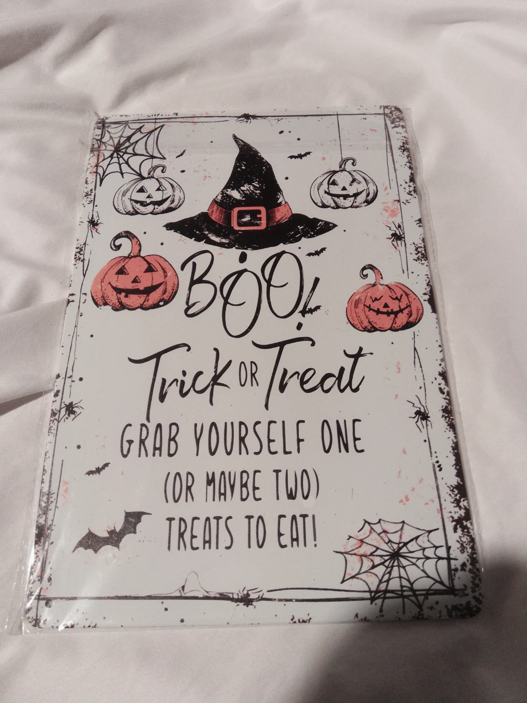 Halloween Boo Trick or Treat Metal Sign
