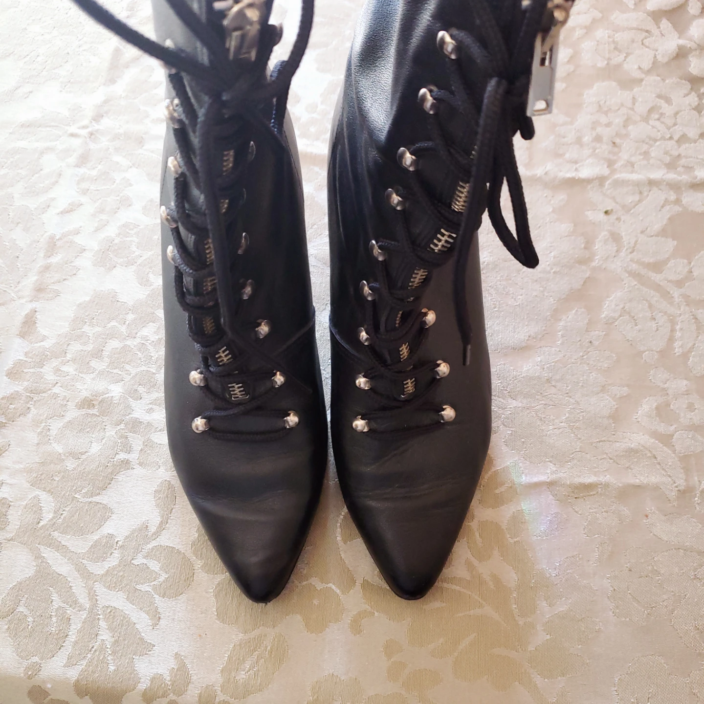 Black Lace-Up Ankle Boots - photo 3