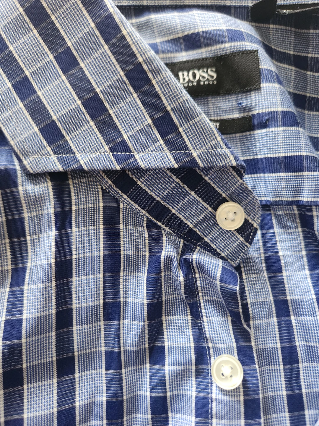 HUGO BOSS Slim Fit Dress Shirt Blue Plaid - photo 4