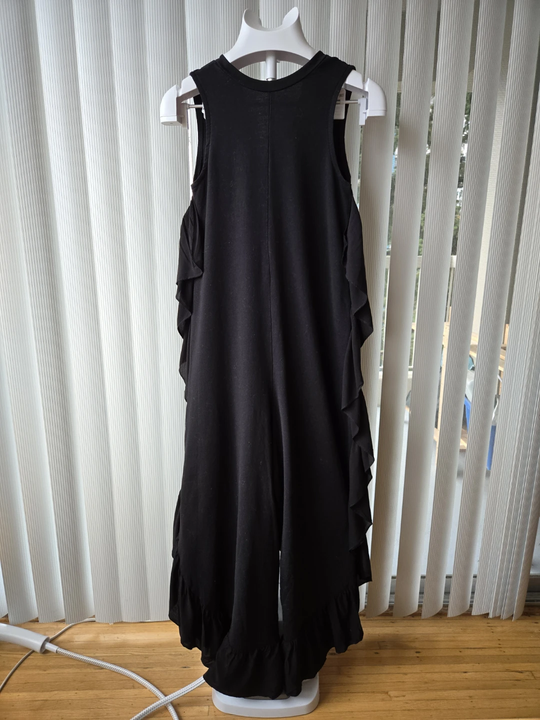 Zara Trafaluc Black Ruffled Jumpsuit - Size Small