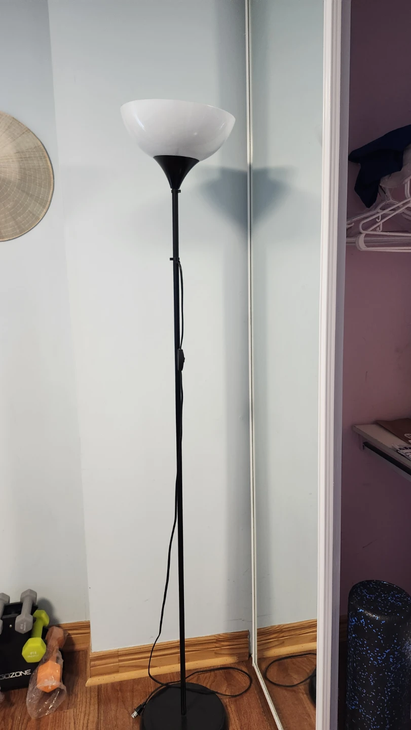 Black Floor Lamp with White Shade