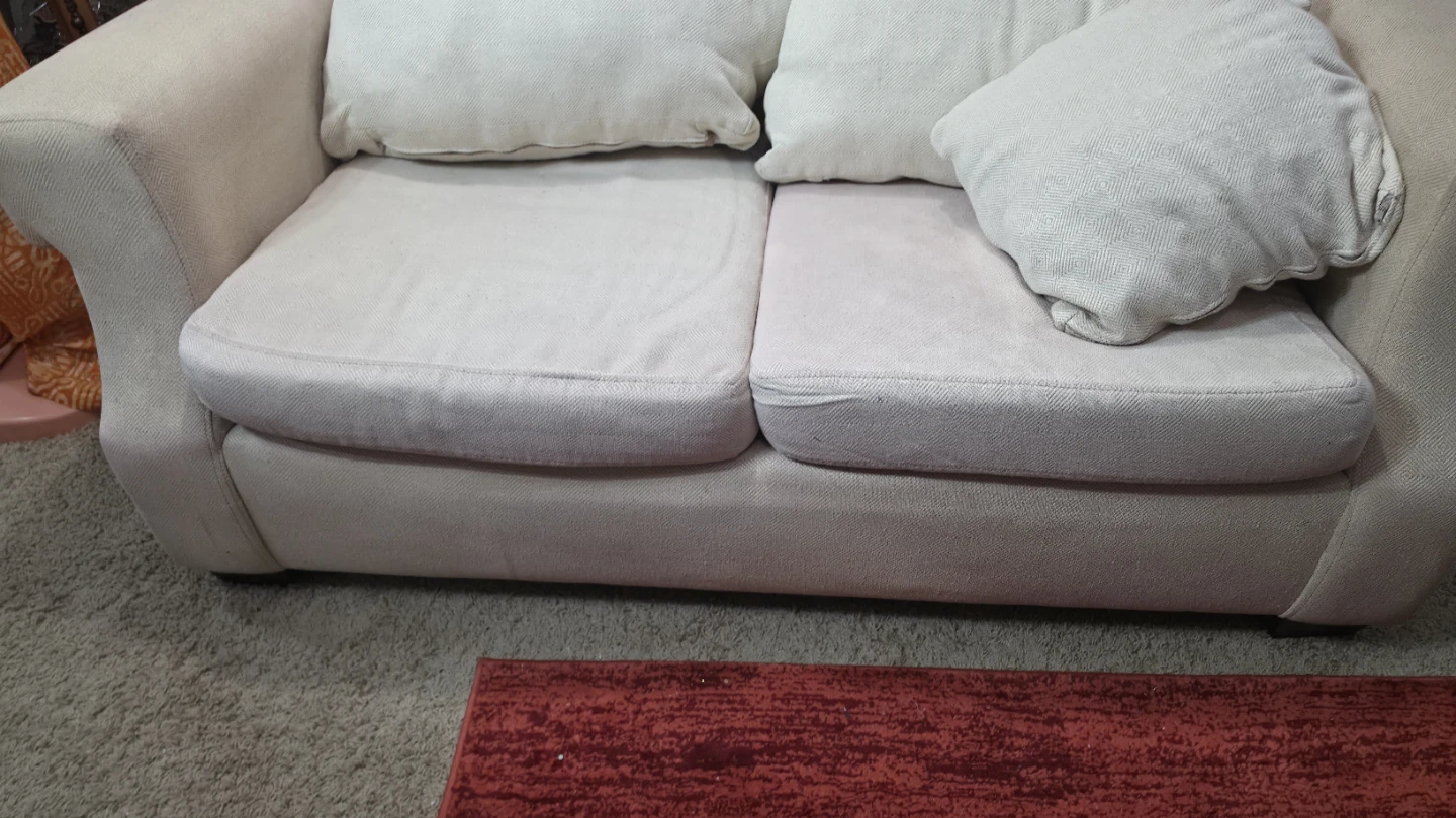 Cream Loveseat with Three Cushions - photo 4