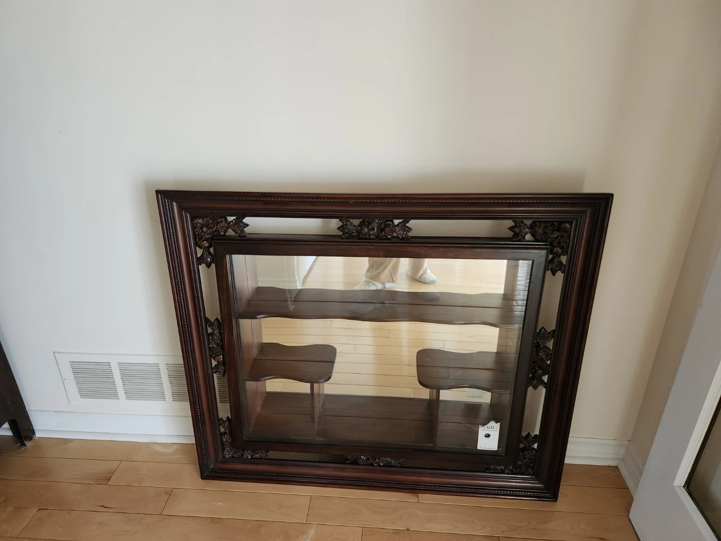 Vintage Wall Mounted Shadow Box Display Mirror