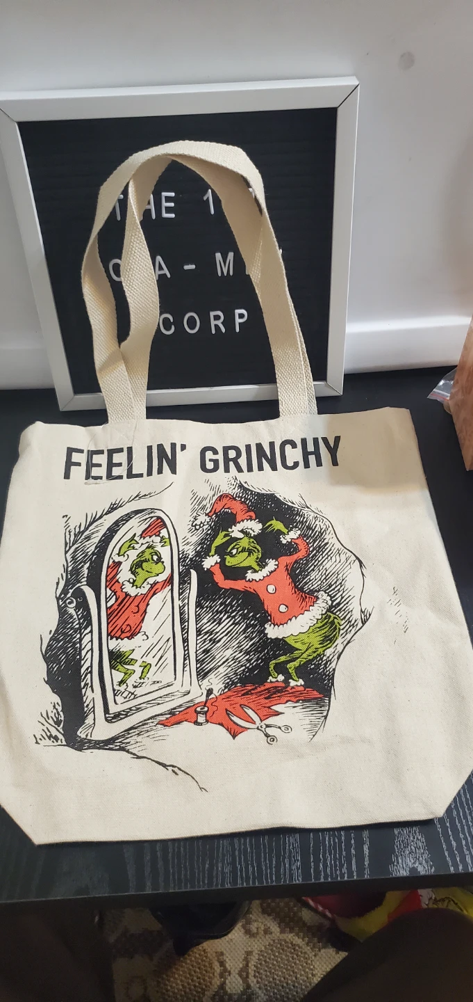 The Grinch Feelin' Grinchy Canvas Tote Bag