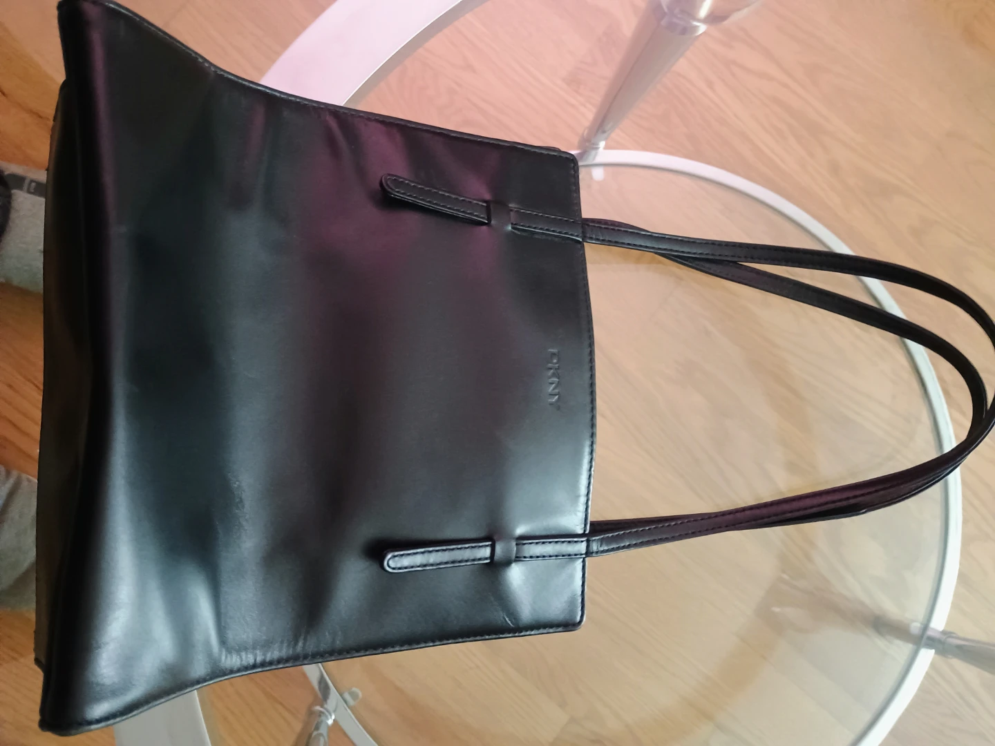 DKNY Black Leather Tote Bag