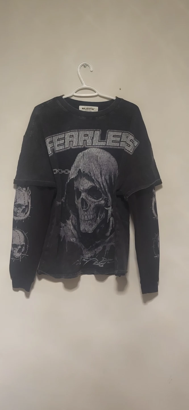 Majestik Fearless Skull Long Sleeve T-Shirt