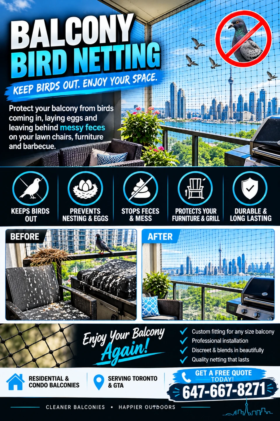 Balcony Bird Netting Installation