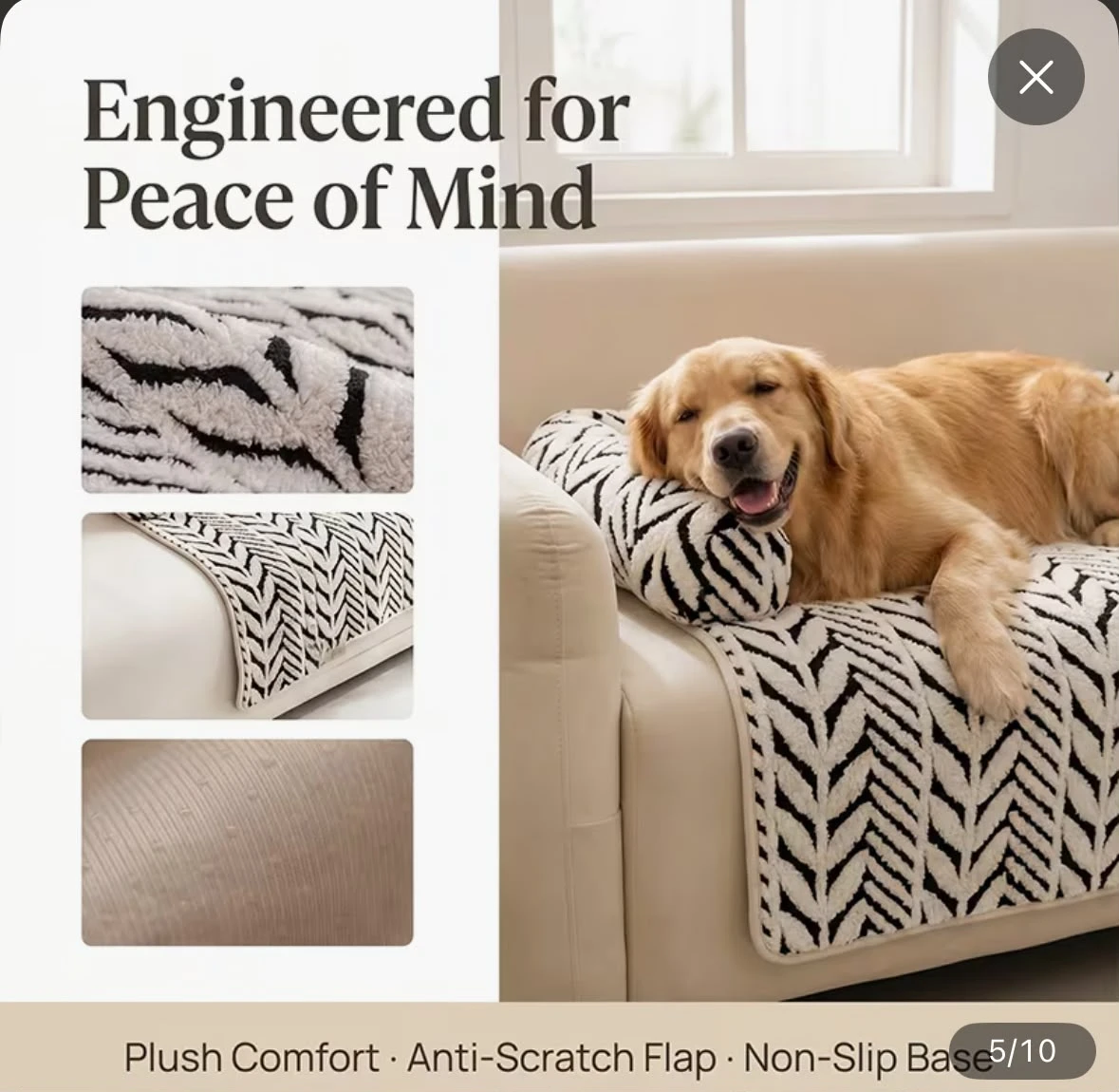 Plush Dog Sofa Protector Cover - photo 4
